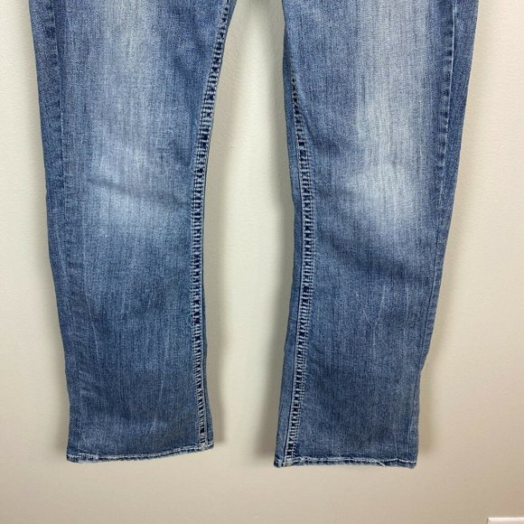 Silver Jeans Eden Low Rise Bootcut Distressed Light Wash Denim Stretch - Picture 3 of 11